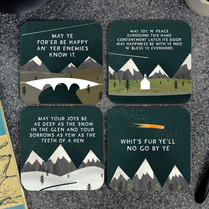 Scottish landscape coasters